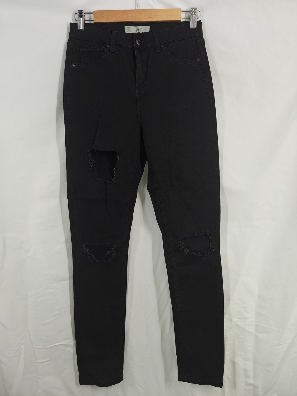 Topshop Black Ripped Skinny Jeans